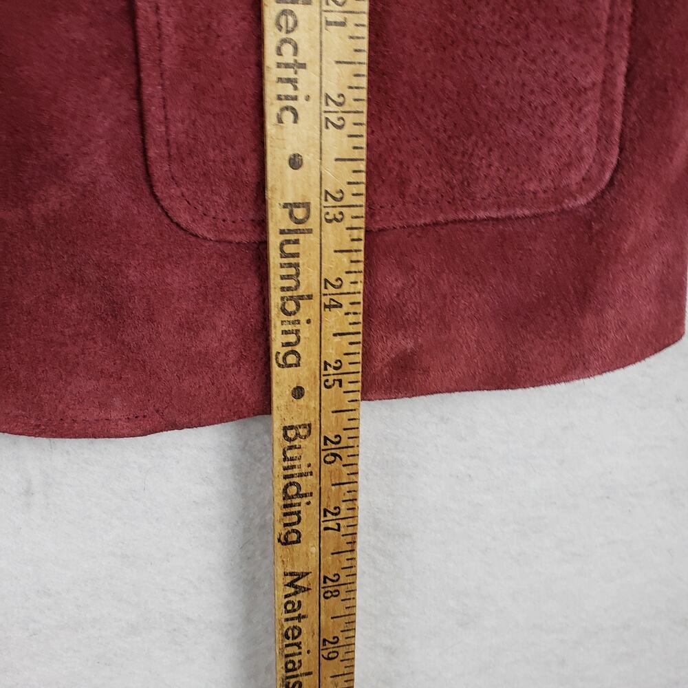Style & Co Women's 14 Suede Leather Jacket Rusty Red Distressed‎ Western Boho - Picture 6 of 8